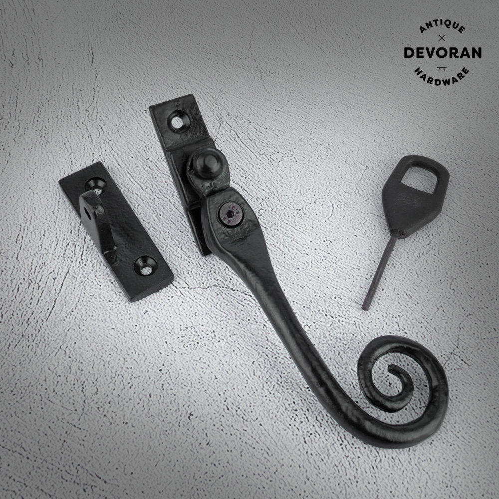 Devoran Lockable Monkey Tail Fastener - Black (Right Hand)